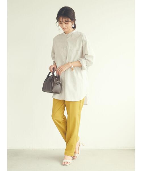 CRAFT STANDARD BOUTIQUE（クラフトスタンダードブティック）の「センタープレスサブリナパンツ　＊◇（スラックス・レディース・ブラック/マスタード・M/L）」の9枚目の写真