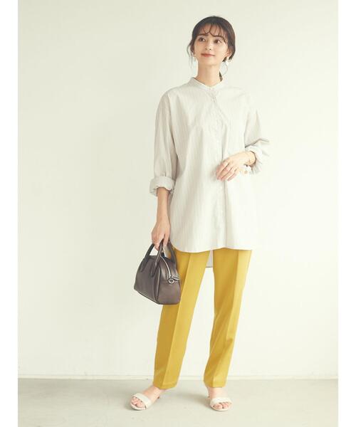 CRAFT STANDARD BOUTIQUE（クラフトスタンダードブティック）の「センタープレスサブリナパンツ　＊◇（スラックス・レディース・ブラック/マスタード・M/L）」の10枚目の写真