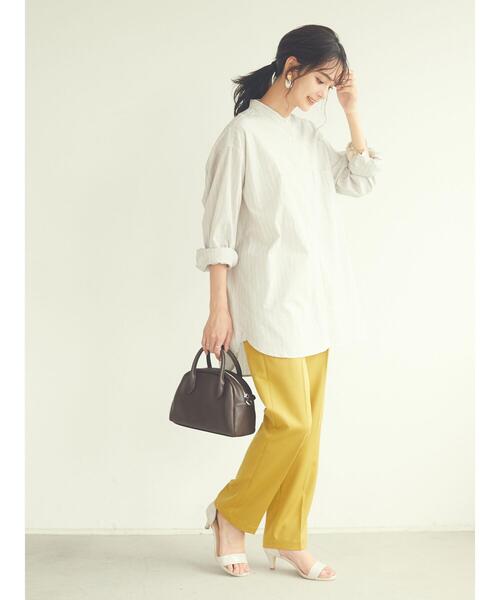 CRAFT STANDARD BOUTIQUE（クラフトスタンダードブティック）の「センタープレスサブリナパンツ　＊◇（スラックス・レディース・ブラック/マスタード・M/L）」の11枚目の写真