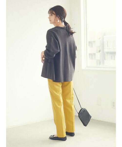 CRAFT STANDARD BOUTIQUE（クラフトスタンダードブティック）の「センタープレスサブリナパンツ　＊◇（スラックス・レディース・ブラック/マスタード・M/L）」の13枚目の写真