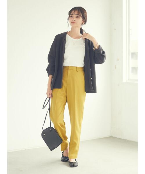 CRAFT STANDARD BOUTIQUE（クラフトスタンダードブティック）の「センタープレスサブリナパンツ　＊◇（スラックス・レディース・ブラック/マスタード・M/L）」の14枚目の写真