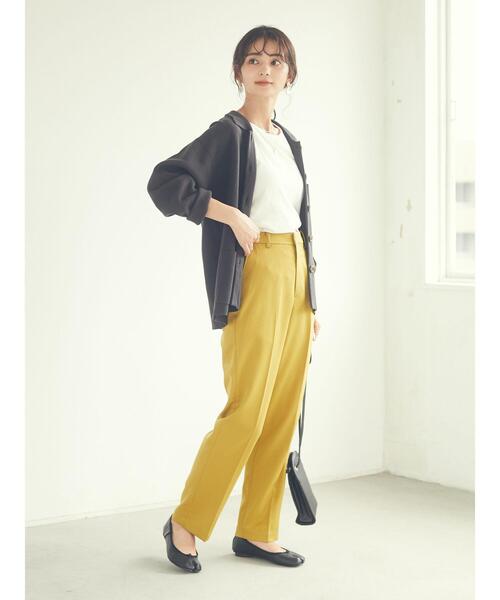 CRAFT STANDARD BOUTIQUE（クラフトスタンダードブティック）の「センタープレスサブリナパンツ　＊◇（スラックス・レディース・ブラック/マスタード・M/L）」の15枚目の写真