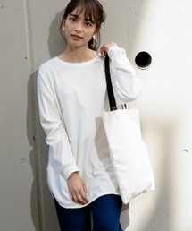 オーガニックコットン 無地ラウンドヘムロングスリーブTシャツ