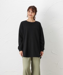 オーガニックコットン 無地ラウンドヘムロングスリーブTシャツ