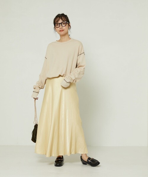 FREAK'S STORE（フリークスストア）の「サテンフレアスカート（スカート・レディース・サックスブルー/レモンイエロー/ブラック・ﾌﾘ-）」の15枚目の写真