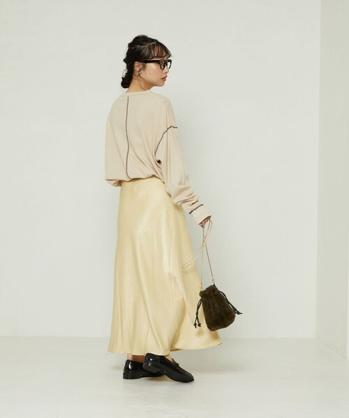 FREAK'S STORE（フリークスストア）の「サテンフレアスカート（スカート・レディース・サックスブルー/レモンイエロー/ブラック・ﾌﾘ-）」の8枚目の写真