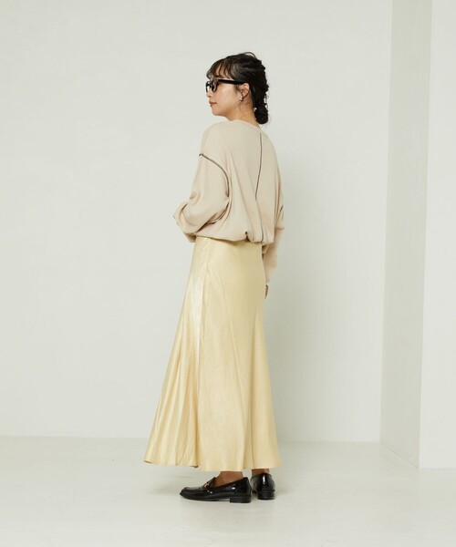 FREAK'S STORE（フリークスストア）の「サテンフレアスカート（スカート・レディース・サックスブルー/レモンイエロー/ブラック・ﾌﾘ-）」の13枚目の写真