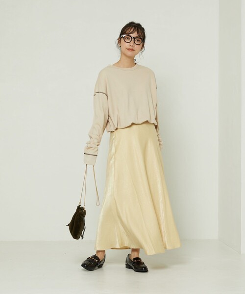 FREAK'S STORE（フリークスストア）の「サテンフレアスカート（スカート・レディース・サックスブルー/レモンイエロー/ブラック・ﾌﾘ-）」の20枚目の写真