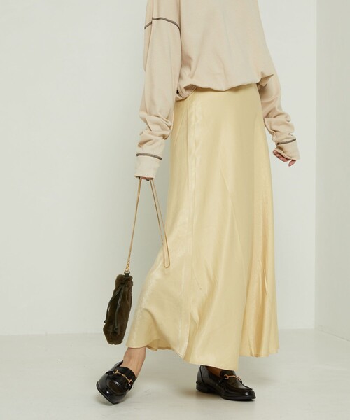 FREAK'S STORE（フリークスストア）の「サテンフレアスカート（スカート・レディース・サックスブルー/レモンイエロー/ブラック・ﾌﾘ-）」の18枚目の写真