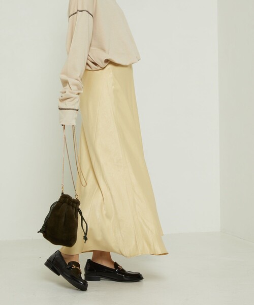 FREAK'S STORE（フリークスストア）の「サテンフレアスカート（スカート・レディース・サックスブルー/レモンイエロー/ブラック・ﾌﾘ-）」の6枚目の写真