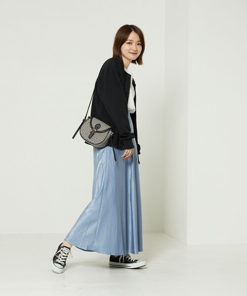 FREAK'S STORE（フリークスストア）の「サテンフレアスカート（スカート・レディース・サックスブルー/レモンイエロー/ブラック・ﾌﾘ-）」の10枚目の写真