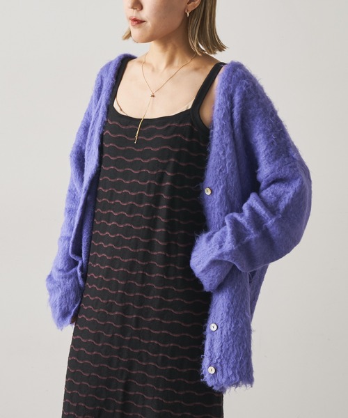 Omekashi(オメカシ)の「シャギーVカーディガン(カーディガン/ボレロ・レディース・ライトグレー/パープル/オレンジ・FREE)」の11枚目の写真