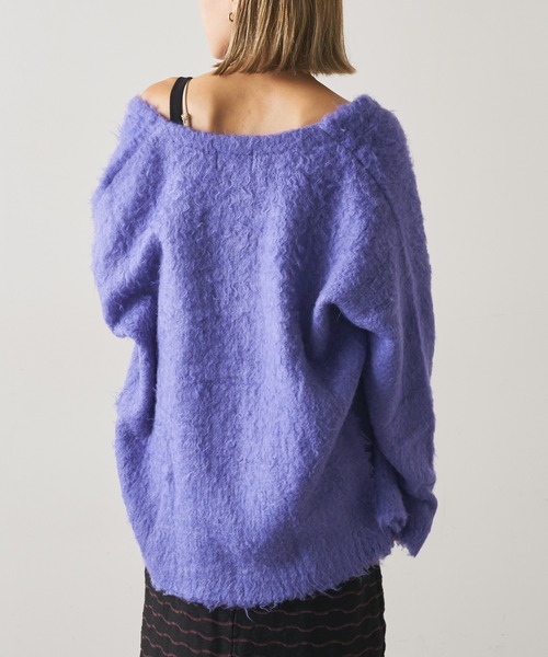 Omekashi(オメカシ)の「シャギーVカーディガン(カーディガン/ボレロ・レディース・ライトグレー/パープル/オレンジ・FREE)」の14枚目の写真