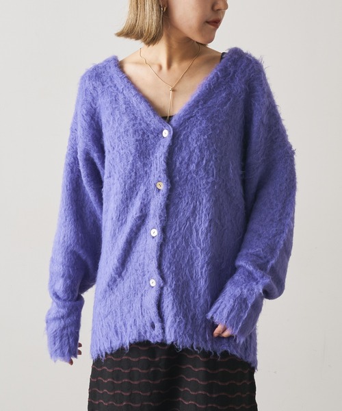 Omekashi(オメカシ)の「シャギーVカーディガン(カーディガン/ボレロ・レディース・ライトグレー/パープル/オレンジ・FREE)」の15枚目の写真