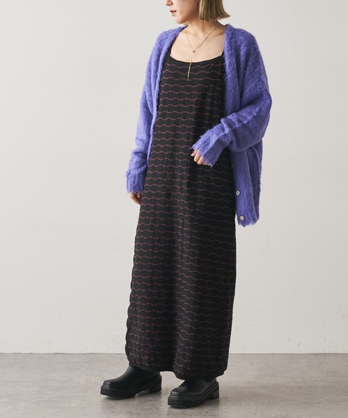 Omekashi(オメカシ)の「シャギーVカーディガン(カーディガン/ボレロ・レディース・ライトグレー/パープル/オレンジ・FREE)」の17枚目の写真