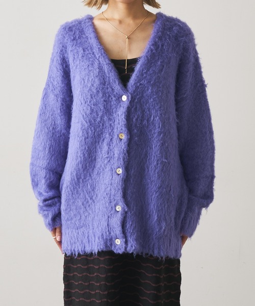 Omekashi(オメカシ)の「シャギーVカーディガン(カーディガン/ボレロ・レディース・ライトグレー/パープル/オレンジ・FREE)」の19枚目の写真