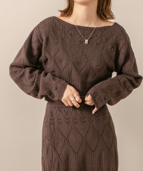 mline（エムライン）の「[mline] WEB限定 クロシェ編みカーディガン（カーディガン/ボレロ・レディース・ベージュ/ブラウン/オフホワイト・FREE）」の3枚目の写真