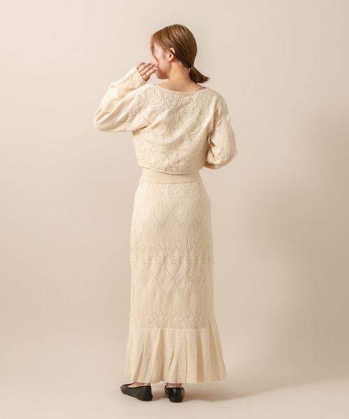 mline（エムライン）の「[mline] WEB限定 クロシェ編みカーディガン（カーディガン/ボレロ・レディース・ベージュ/ブラウン/オフホワイト・FREE）」の16枚目の写真