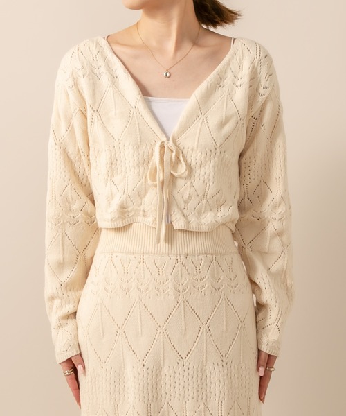 mline（エムライン）の「[mline] WEB限定 クロシェ編みカーディガン（カーディガン/ボレロ・レディース・ベージュ/ブラウン/オフホワイト・FREE）」の18枚目の写真