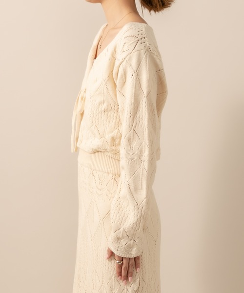 mline（エムライン）の「[mline] WEB限定 クロシェ編みカーディガン（カーディガン/ボレロ・レディース・ベージュ/ブラウン/オフホワイト・FREE）」の9枚目の写真