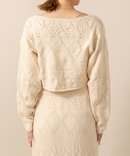 mline（エムライン）の「[mline] WEB限定 クロシェ編みカーディガン（カーディガン/ボレロ・レディース・ベージュ/ブラウン/オフホワイト・FREE）」の6枚目の写真