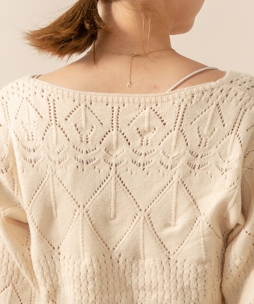 mline（エムライン）の「[mline] WEB限定 クロシェ編みカーディガン（カーディガン/ボレロ・レディース・ベージュ/ブラウン/オフホワイト・FREE）」の15枚目の写真