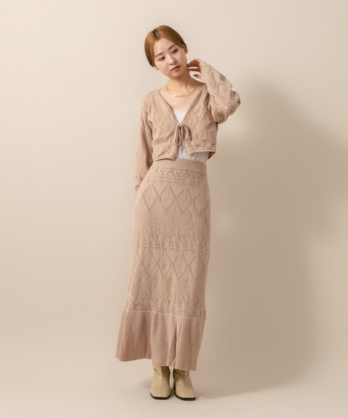 mline（エムライン）の「[mline] WEB限定 クロシェ編みカーディガン（カーディガン/ボレロ・レディース・ベージュ/ブラウン/オフホワイト・FREE）」の13枚目の写真