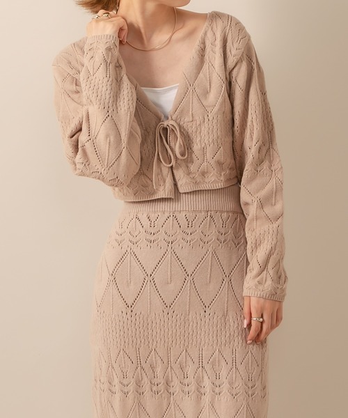 mline（エムライン）の「[mline] WEB限定 クロシェ編みカーディガン（カーディガン/ボレロ・レディース・ベージュ/ブラウン/オフホワイト・FREE）」の10枚目の写真