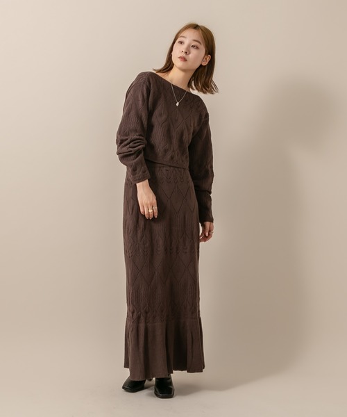 mline（エムライン）の「[mline] WEB限定 クロシェ編みカーディガン（カーディガン/ボレロ・レディース・ベージュ/ブラウン/オフホワイト・FREE）」の20枚目の写真