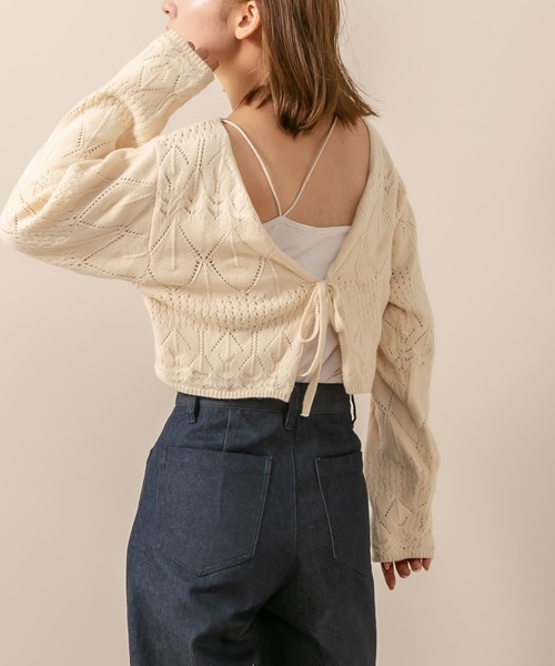 mline（エムライン）の「[mline] WEB限定 クロシェ編みカーディガン（カーディガン/ボレロ・レディース・ベージュ/ブラウン/オフホワイト・FREE）」の21枚目の写真