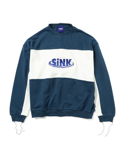 SINK kotohayokozawa（シンク コトハヨコザワ）の「BLOCK COLOR  LOGO SWEAT（スウェット・レディース・ベージュ/ネイビー/グレー・M/L）」の3枚目の写真