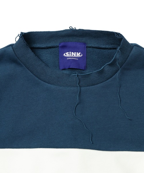 SINK kotohayokozawa（シンク コトハヨコザワ）の「BLOCK COLOR  LOGO SWEAT（スウェット・レディース・ベージュ/ネイビー/グレー・M/L）」の4枚目の写真