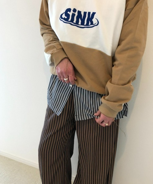 SINK kotohayokozawa（シンク コトハヨコザワ）の「BLOCK COLOR  LOGO SWEAT（スウェット・レディース・ベージュ/ネイビー/グレー・M/L）」の17枚目の写真