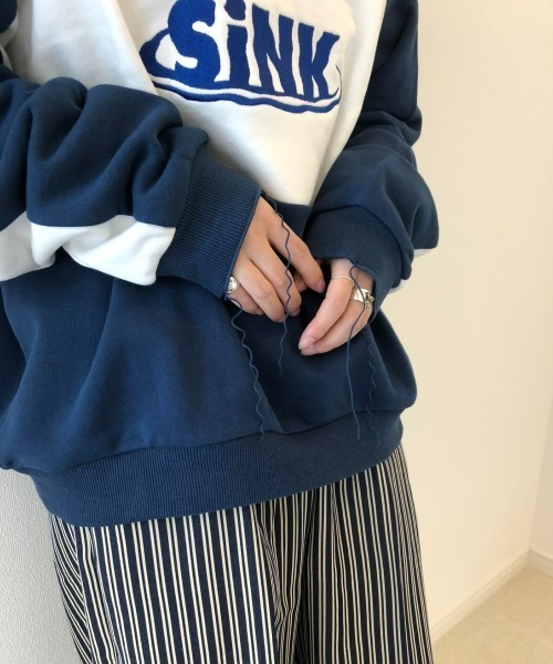 SINK kotohayokozawa（シンク コトハヨコザワ）の「BLOCK COLOR  LOGO SWEAT（スウェット・レディース・ベージュ/ネイビー/グレー・M/L）」の16枚目の写真