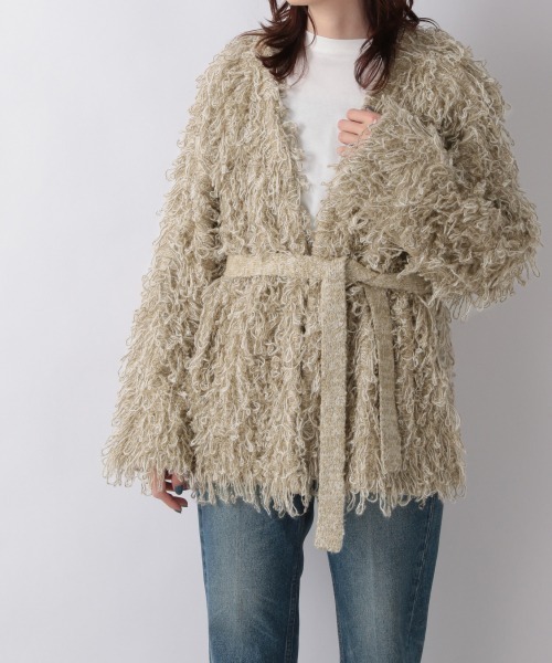 yuw（ユウ）の「ループニットカーディガン　950963（カーディガン/ボレロ・レディース・アイボリー/ブラウン・FREE）」の16枚目の写真