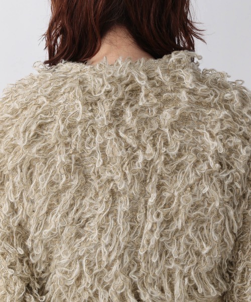 yuw（ユウ）の「ループニットカーディガン　950963（カーディガン/ボレロ・レディース・アイボリー/ブラウン・FREE）」の6枚目の写真