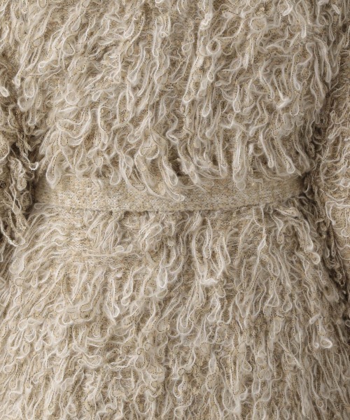 yuw（ユウ）の「ループニットカーディガン　950963（カーディガン/ボレロ・レディース・アイボリー/ブラウン・FREE）」の4枚目の写真