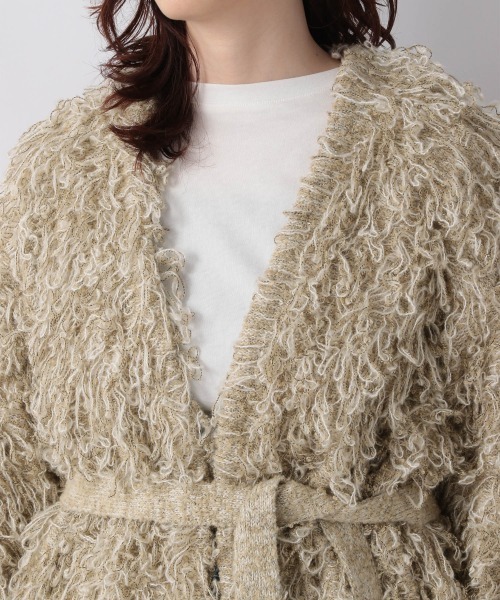 yuw（ユウ）の「ループニットカーディガン　950963（カーディガン/ボレロ・レディース・アイボリー/ブラウン・FREE）」の11枚目の写真