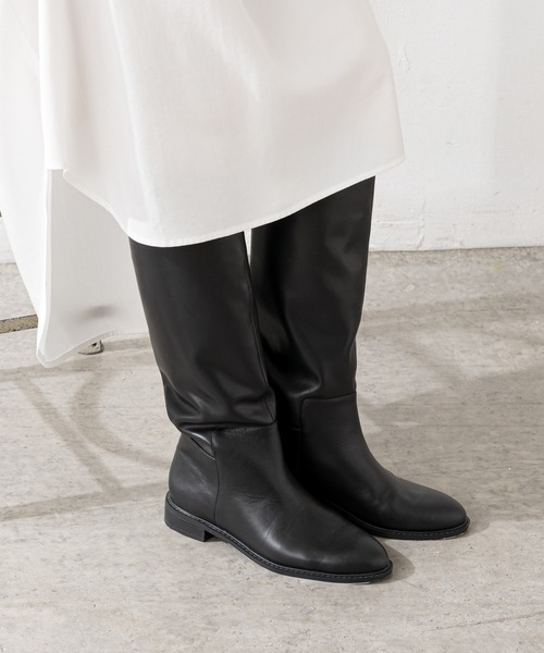 SHENERY（シーナリー）の「カウレザーロングブーツ（ブーツ・レディース・ブラック/ダークブラウン・38/36/37）」の7枚目の写真