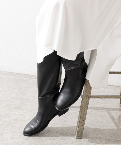 SHENERY（シーナリー）の「カウレザーロングブーツ（ブーツ・レディース・ブラック/ダークブラウン・38/36/37）」の6枚目の写真