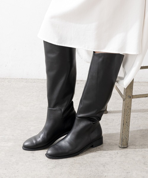 SHENERY（シーナリー）の「カウレザーロングブーツ（ブーツ・レディース・ブラック/ダークブラウン・38/36/37）」の4枚目の写真