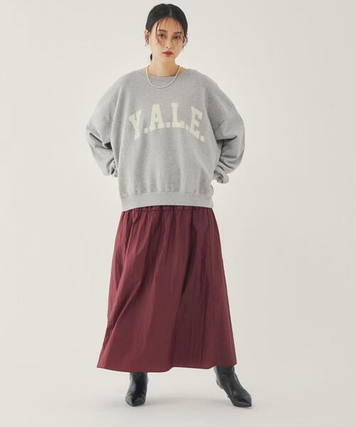 EMMEL REFINES（エメルリファインズ）の「＜EMMEL REFINES（エメル リファインズ）＞EM Y.A.L.E. スウェット プルオーバー（スウェット・レディース・ライトグレー/オフホワイト/オリーブ/モカ・FREE）」の2枚目の写真