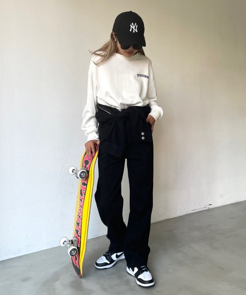 SHAGGIE（シャギー）の「ベルト付きミリタリーデニムジャンプスーツ（サロペット/オーバーオール・レディース・ブラック/ベージュ・FREE）」の15枚目の写真