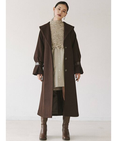 MURUA（ムルーア）の「メランジニットドッキングワンピース（ワンピース・レディース・アイボリー/ブラック/ブラウン・FREE/1/2）」の4枚目の写真