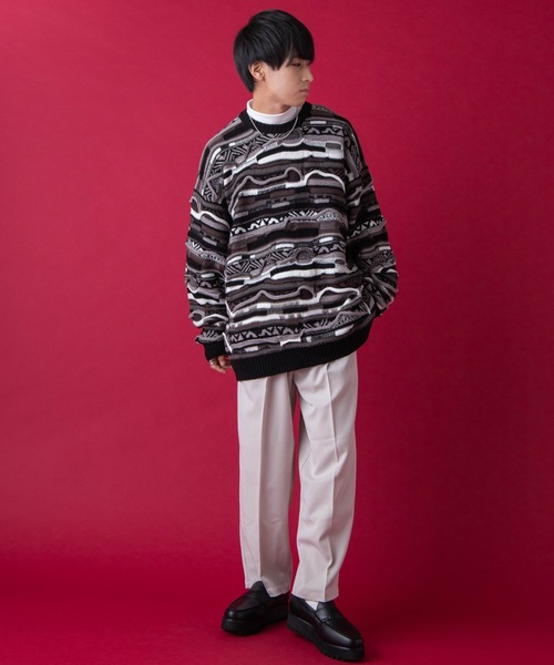 WEGO by こーせ(ウィゴーバイコーセ)の「∴WEGO by こーせ/総柄ビッグシルエットニット(ニット/セーター・メンズ・その他1/その他2・FREE)」の4枚目の写真
