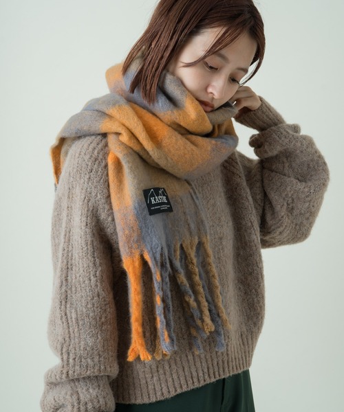 Kastane（カスタネ）の「チェック太フリンジマフラー（マフラー）」 - WEAR