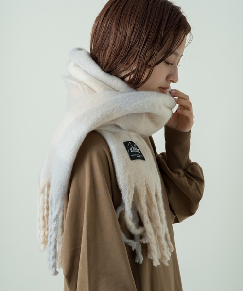 Kastane（カスタネ）の「チェック太フリンジマフラー（マフラー）」 - WEAR
