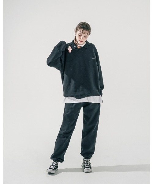 WV PROJECT（ダブリューブイプロジェクト）の「WV PROJECT(ダブリューブイプロジェクト)/JEJE SWEATSHIRT/オーバーサイズ 襟付き スウェット【セットアップ対応商品】（スウェット・レディース・ブラック/グレー/オートミール/ネイビー・M/L/S）」の6枚目の写真