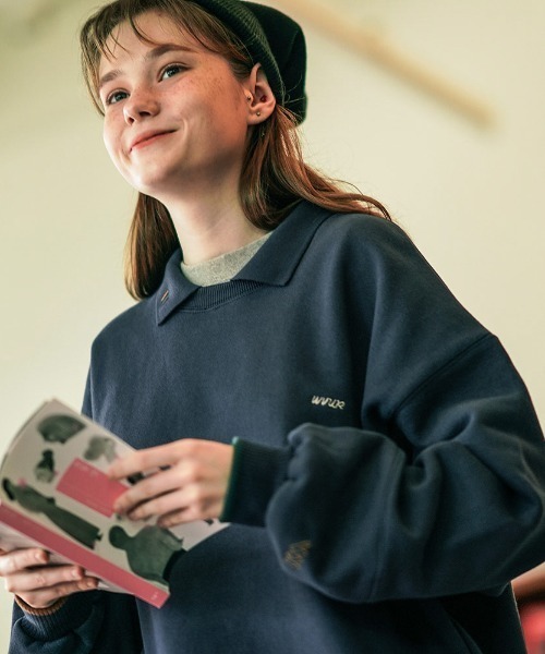 WV PROJECT（ダブリューブイプロジェクト）の「WV PROJECT(ダブリューブイプロジェクト)/JEJE SWEATSHIRT/オーバーサイズ 襟付き スウェット【セットアップ対応商品】（スウェット・レディース・ブラック/グレー/オートミール/ネイビー・M/L/S）」の22枚目の写真