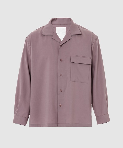 WhoWhat(フーワット)の「OPEN COLLAR SHIRT(シャツ/ブラウス・メンズ・ブラック/ラベンダー・S/M)」の2枚目の写真